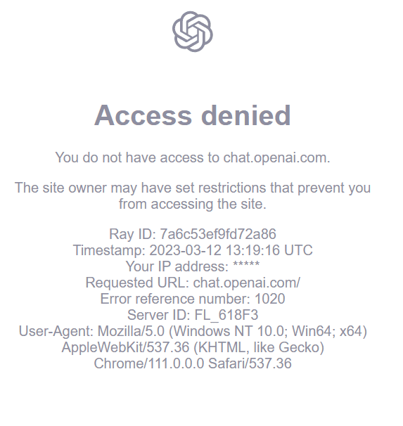 如何解决“Access denied，You do not have access to chat.openai.com”-1