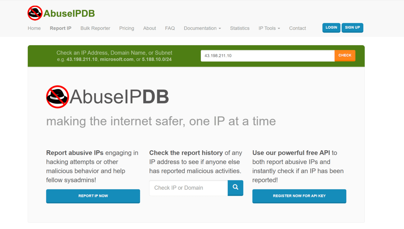 AbuseIPDB 垃圾邮件IP地址举报-1